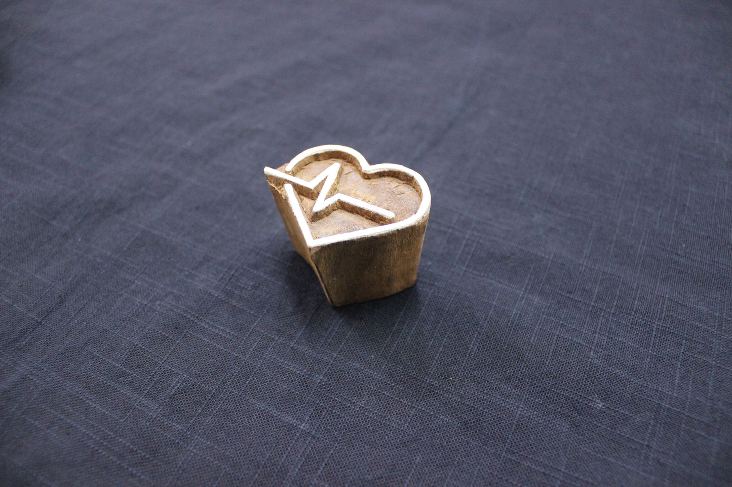 Heart Block Print Stamp Hand Carved Wood Block Stamp Love Block Print Stamp Indian Textile Printing Block For Printing Pulse Soap Stamp Traditional Wooden Block