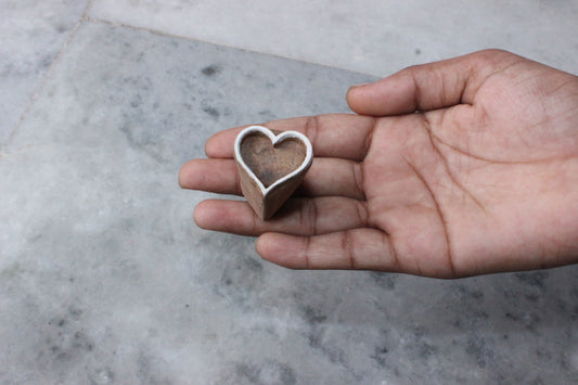 Heart Stamp Indian Block Print Stamp Love Block Print Stamp Indian Textile Printing Block For Printing Care Soap Making Stamp Traditional Wooden Block