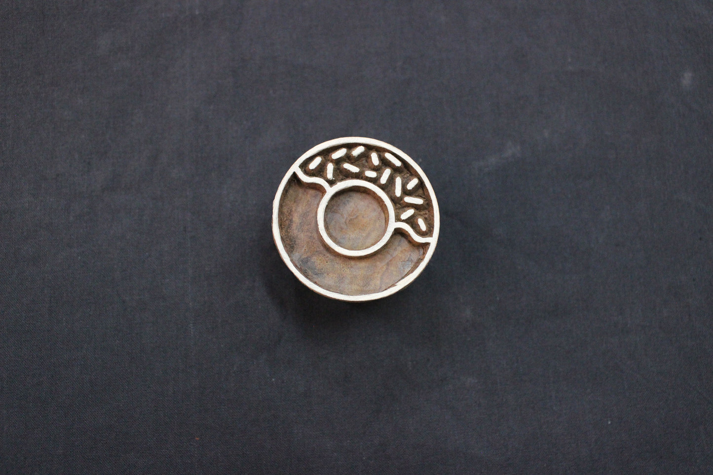 Donut Wood Block Stamp Indian Stamp Circle Block Print Stamp Indian Textile Block For Printing Hand Carved Soap Stamp Traditional Textile Block