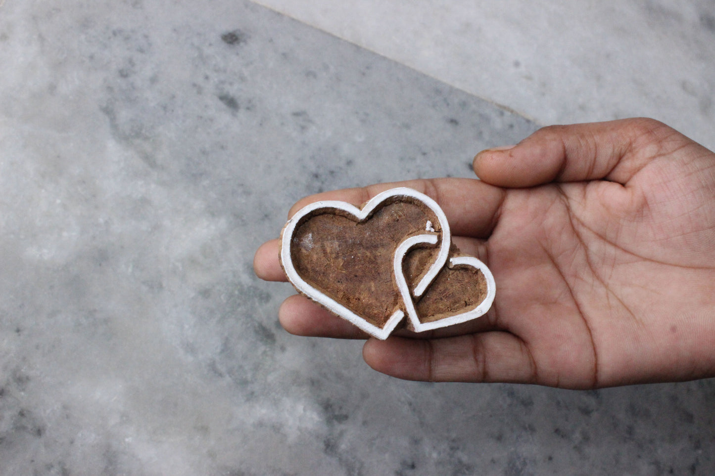 Heart Wood Block Stamp Hand Carved Fabric Stamp Love Fabric Stamp Indian Textile Block For Printing Relationship Soap Stamp Traditional Wooden Block