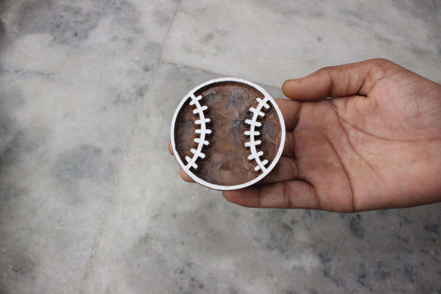 Ball Wood Block Stamp Carve Block Block Print Stamp Rugby Fabric Stamp Indian Textile Block For Printing Sport Soap Making Stamp Traditional Textile Printing Block