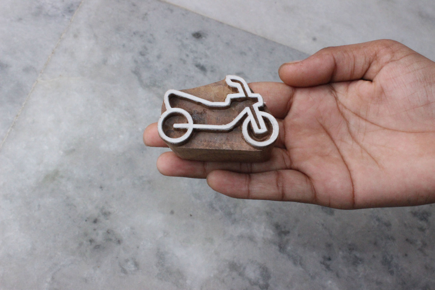 Bike Stamp Hand Carved Wood Block Stamp Vehicle Fabric Stamp Hand Carved Textile Printing Block For Printing Indian Soap Stamp Traditional Wooden Printing Block