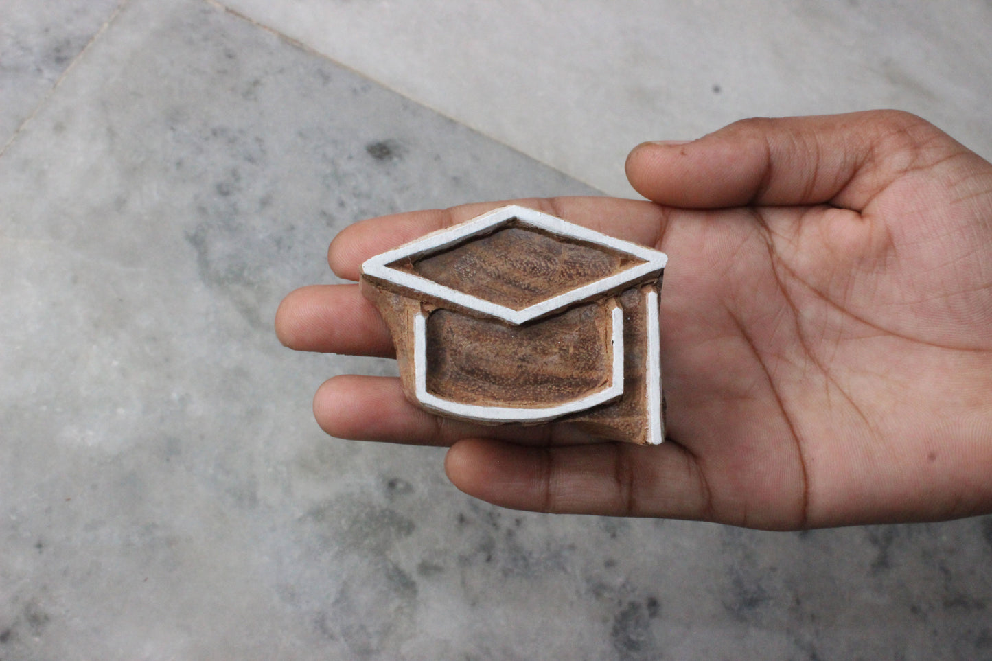 Graduation Block Print Stamp Indian Stamp Lawyer Fabric Stamp Hand Carved Textile Block For Printing Carve Block Soap Stamp Traditional Textile Printing Block