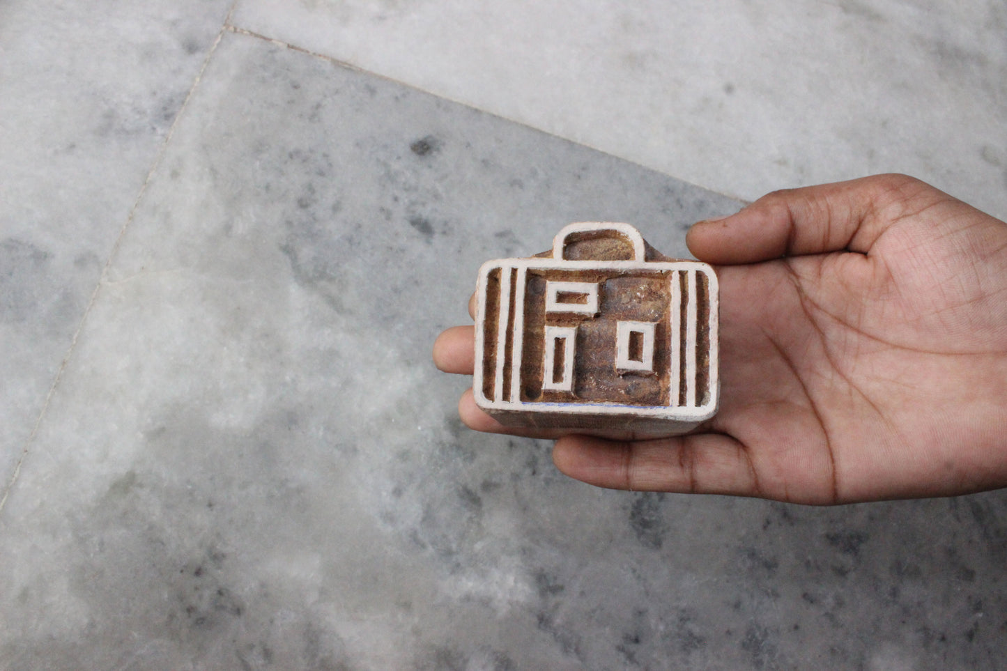 Briefcase Stamp Carve Block Wood Block Stamp Bag Wood Block Stamp Carve Wooden Stamp For Printing Carve Block Soap Making Stamp Traditional Wooden Block