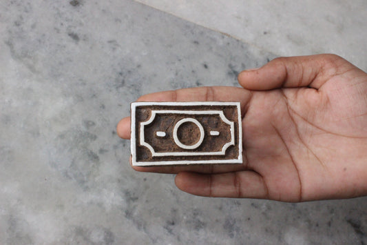 Note Wood Block Stamp Indian Fabric Stamp Currency Stamp Indian Textile Printing Block For Printing Economy Soap Making Stamp Traditional Textile Printing Block