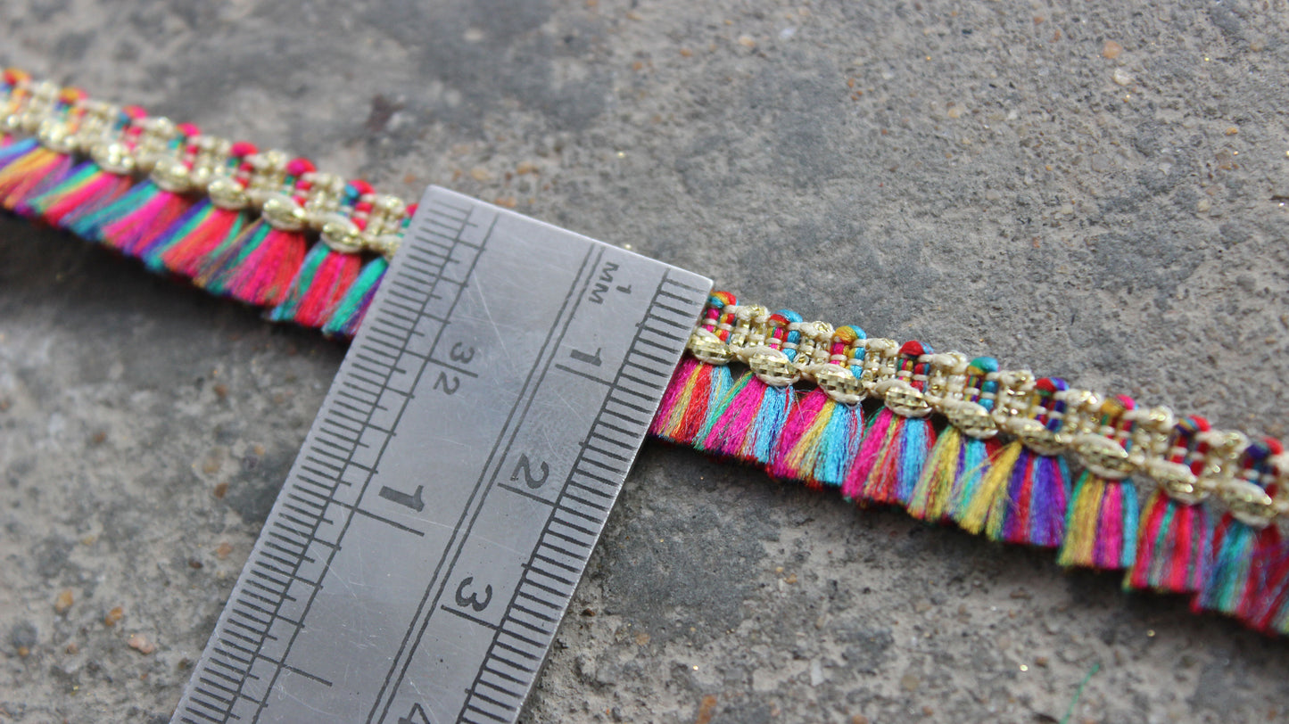 Rainbow Indian Borders and Laces Lace Ribbon Trim Lace Colorful Ribbon Indian Trim by the Yard Silk Ethnic Dress Lace Trim