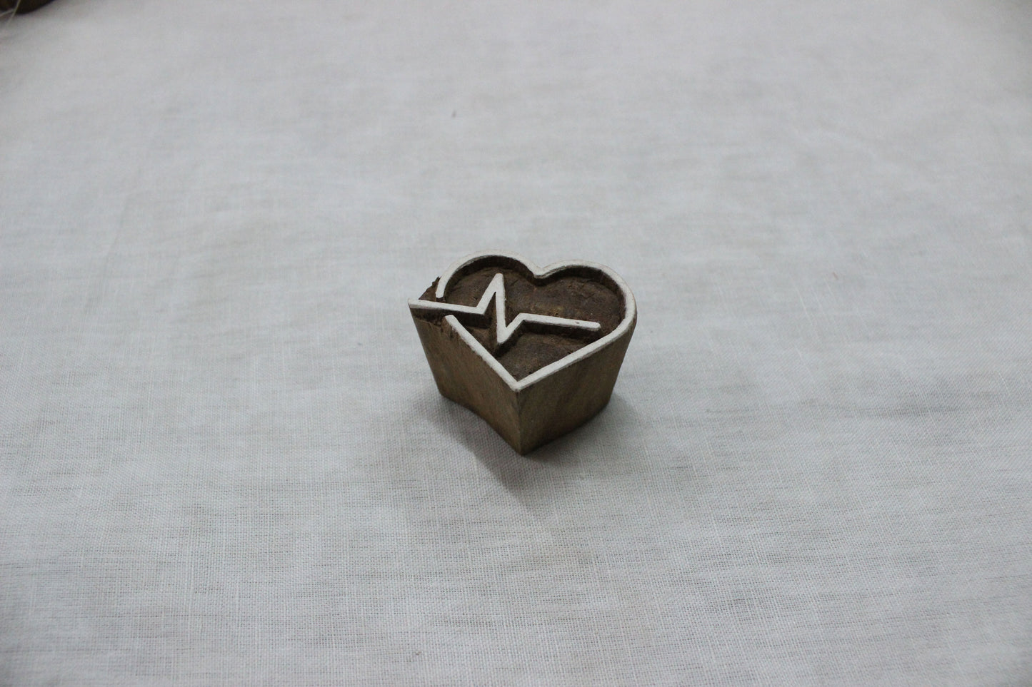 Heart Block Print Stamp Hand Carved Wood Block Stamp Love Block Print Stamp Indian Textile Printing Block For Printing Pulse Soap Stamp Traditional Wooden Block