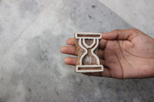 Hour Glass Block Print Stamp Carve Block Stamp Carve Block Print Stamp Indian Textile Printing Block For Printing Hand Carve Soap Stamp Traditional Wooden Printing Block