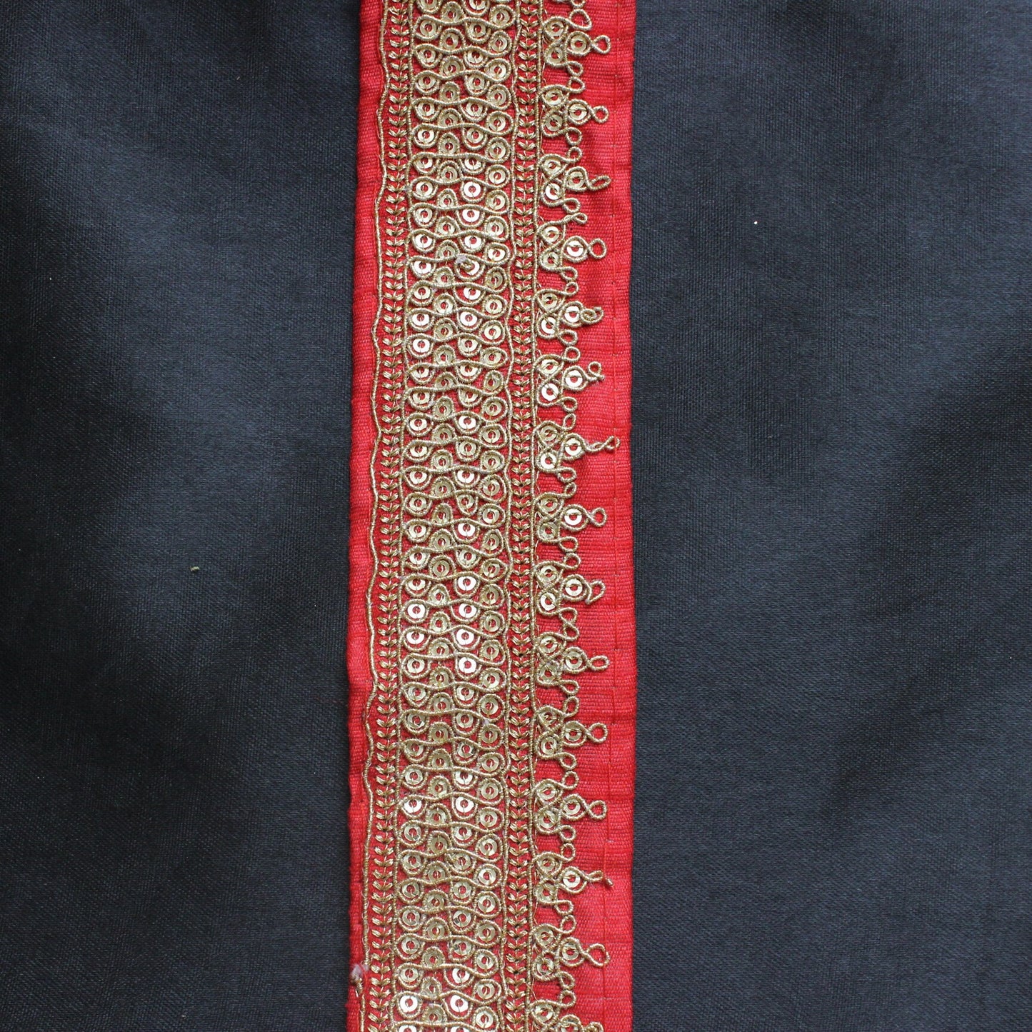 Red Indian Trim and Border Zari Sequin Work Trim Lace Floral Trim by Yard Silk Ethnic Dress Embellished Lace Trim For Curtain Lace Trim