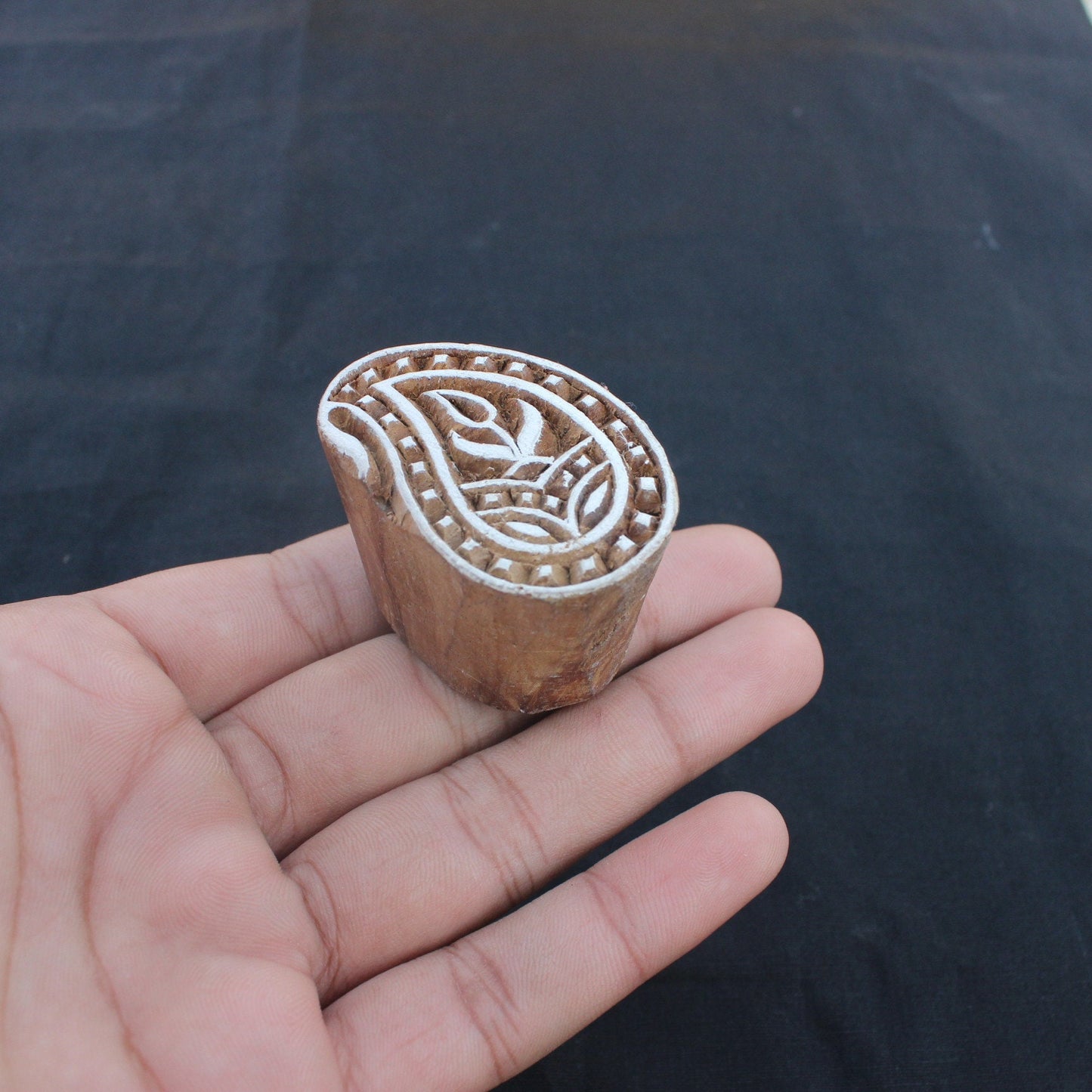 Handcrafted Paisley Textile Printing Blocks | Unique Indian Wood Stamps,  Leaf Stamp Carve For Printing Leaves Soap Stamp