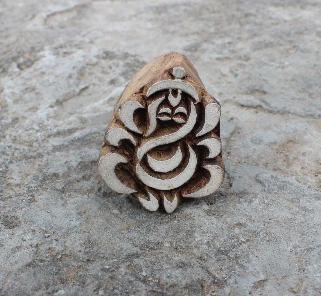 Traditional God Ganesha Indian Wood Stamps For Textile Printing Hand Carved And Personalized Elephant Textile Printing Block