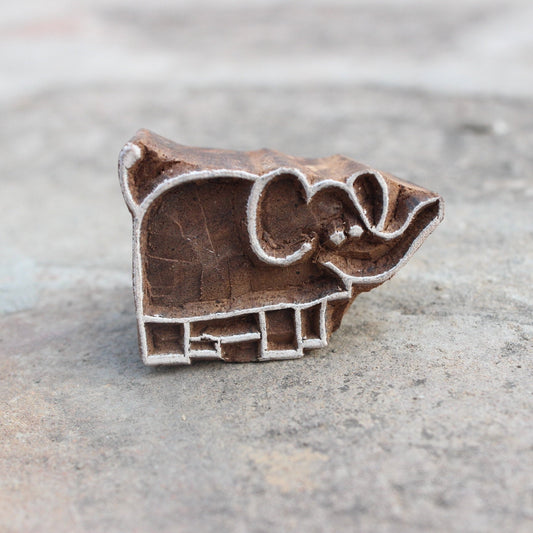 Cute Elephant Stamp Animal Hand Block Stamp Wood Block Printing Carved Wooden Fabric Stamp Textile Printing Block Paper Stamp Kids Craft