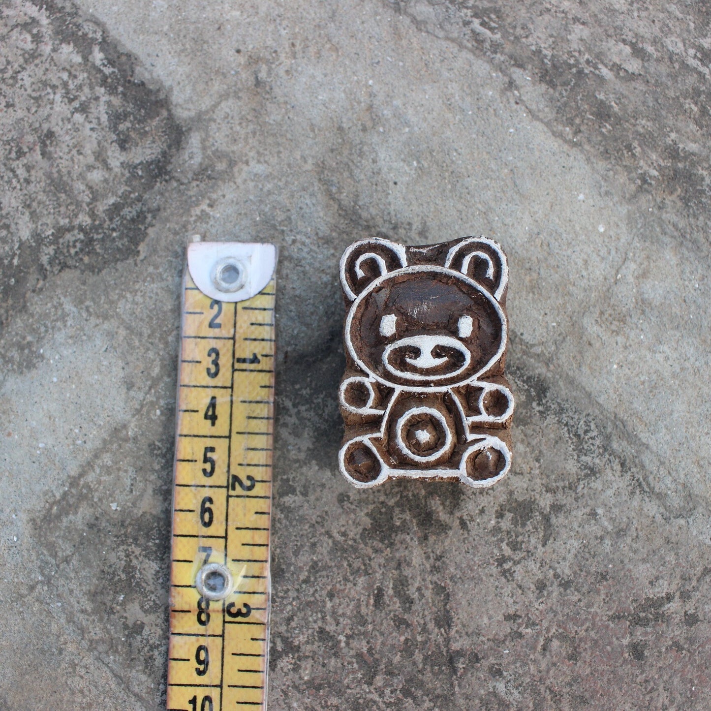 Artistic Teddy Bear Wood Stamps For Textile Printing Handcrafted And Personalized Cartoon Wood Block Printing