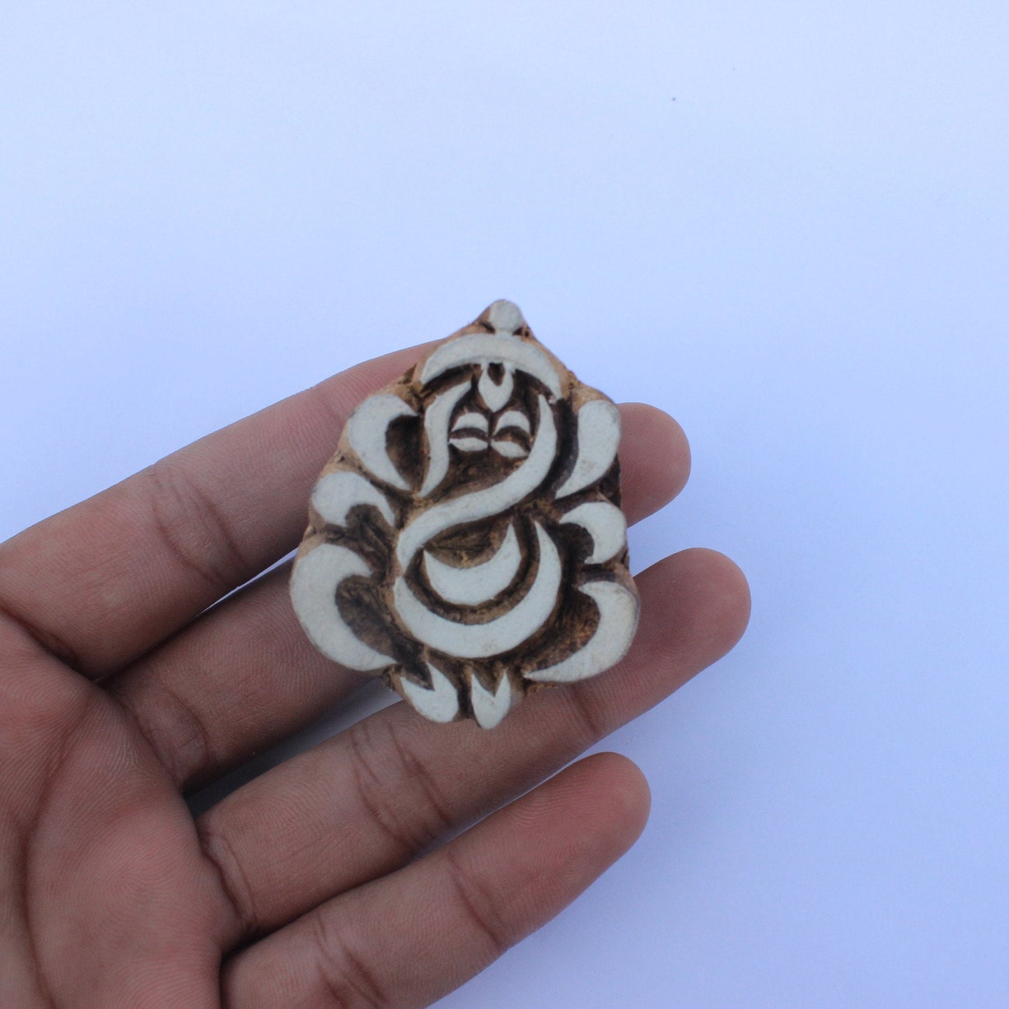 Traditional God Ganesha Indian Wood Stamps For Textile Printing Hand Carved And Personalized Elephant Textile Printing Block