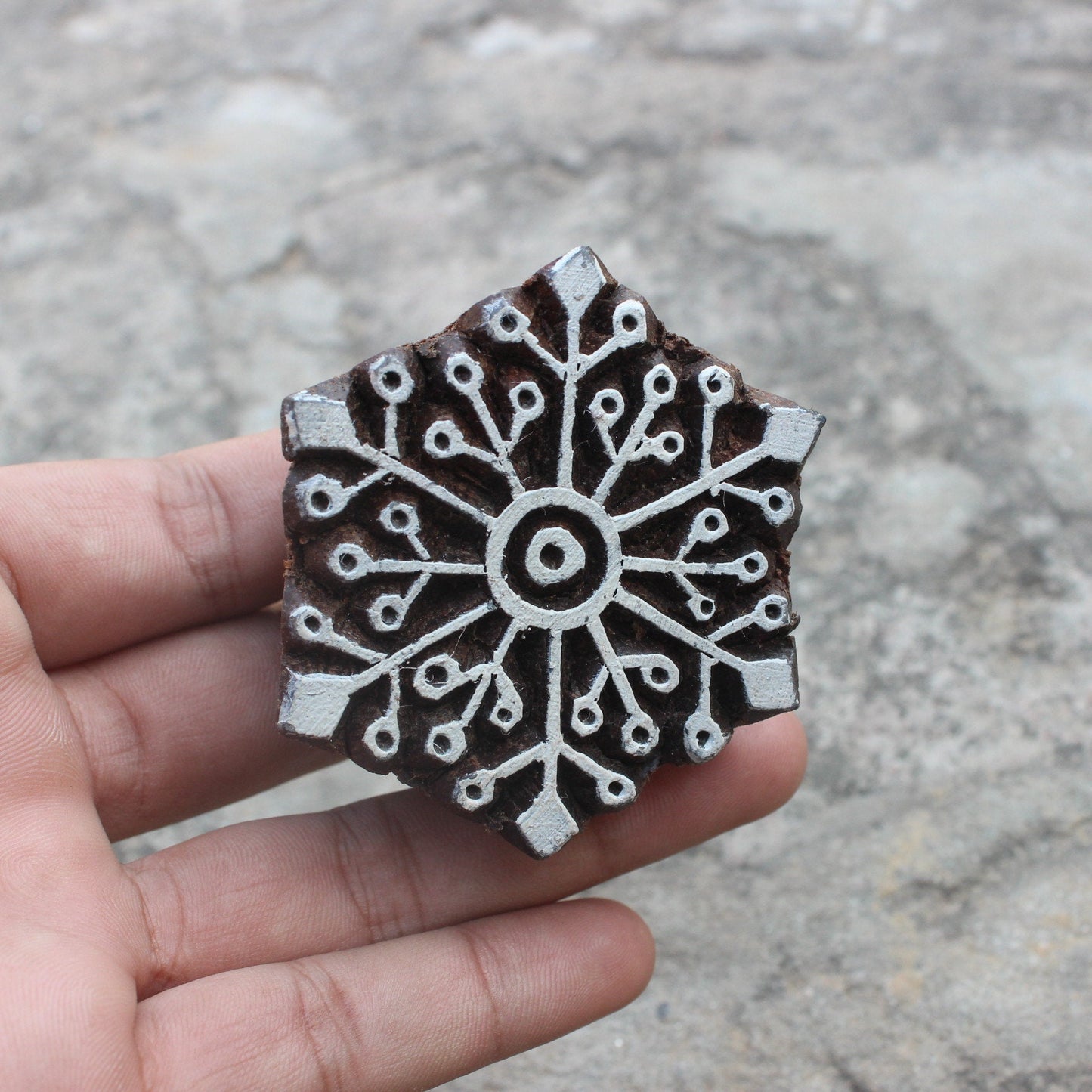 Handcrafted Snowflakes Textile Printing Blocks Unique Indian Wood Stamps Christmas Stamps Art And Collectibles Stamp Blocks