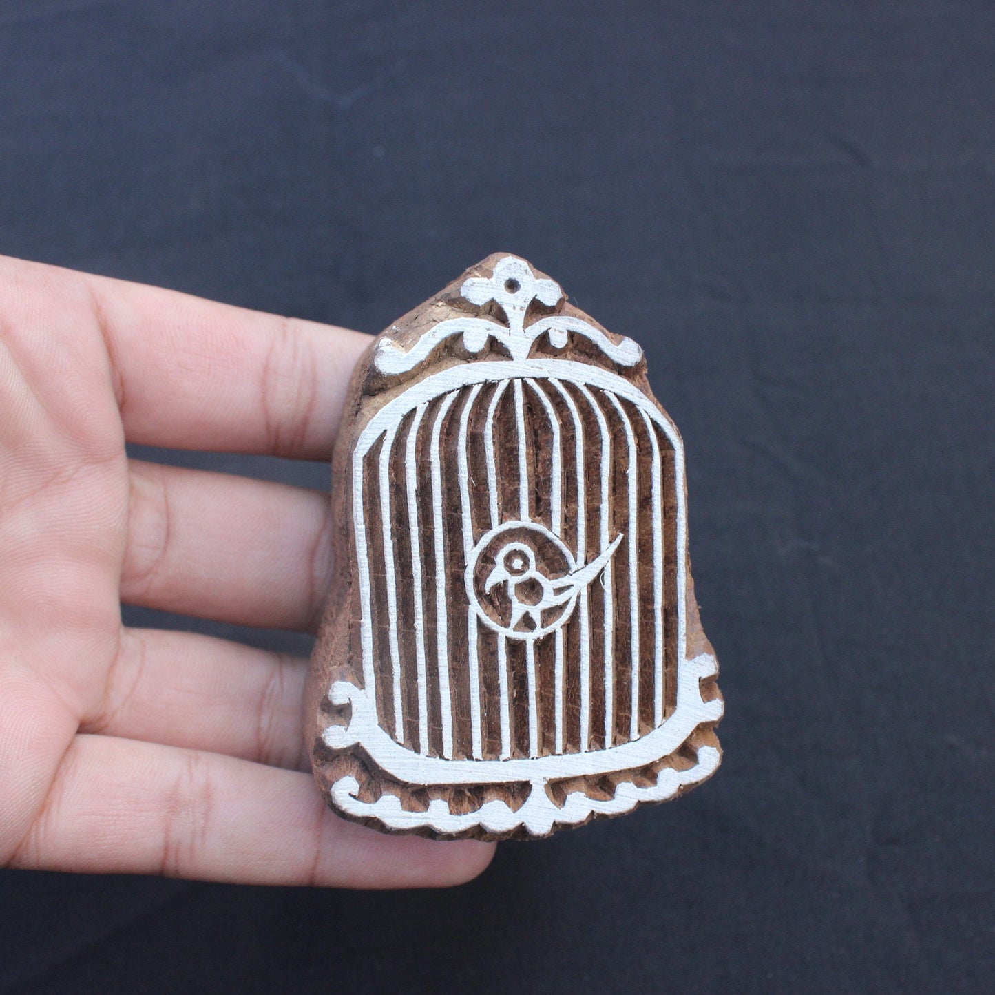 Bird Cage Block Print Stamp Cage Block Print Stamp Hand Carved Block Print Stamp Indian Textile Block For Printing Bird Soap Making Stamp