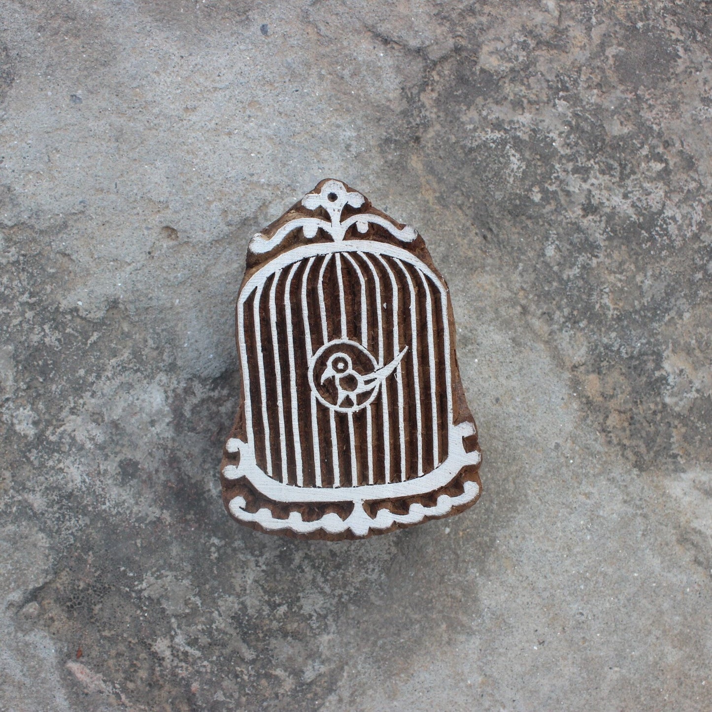 Bird Cage Block Print Stamp Cage Block Print Stamp Hand Carved Block Print Stamp Indian Textile Block For Printing Bird Soap Making Stamp