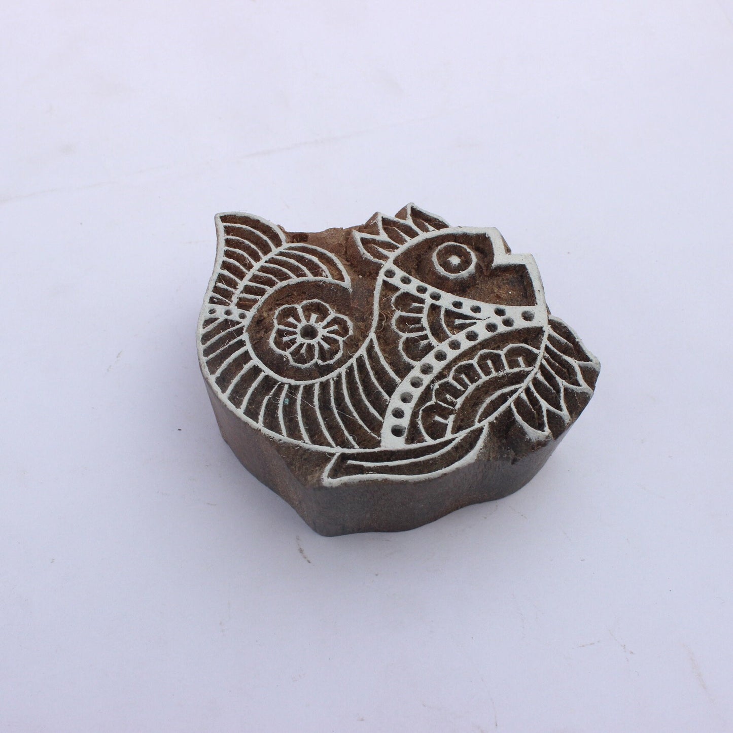 Fish Block Print Stamp Indian Fabric Stamp Aquatic Fabric Stamp Carve Textile Block For Printing Hand Carve Soap Stamp Traditional Textile