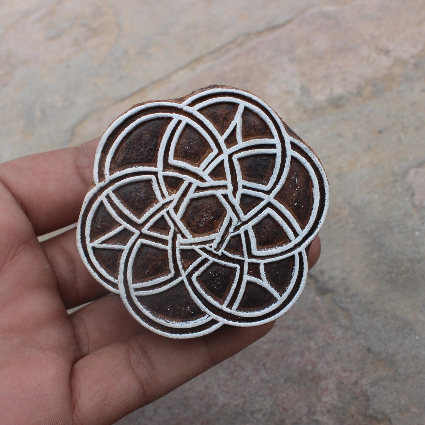 Celtic Block Print Stamp Flower Of Life Stamp Mandala Stamp Indian Stamp Indian Textile Block For Printing Geometric Soap Stamp Wooden Block