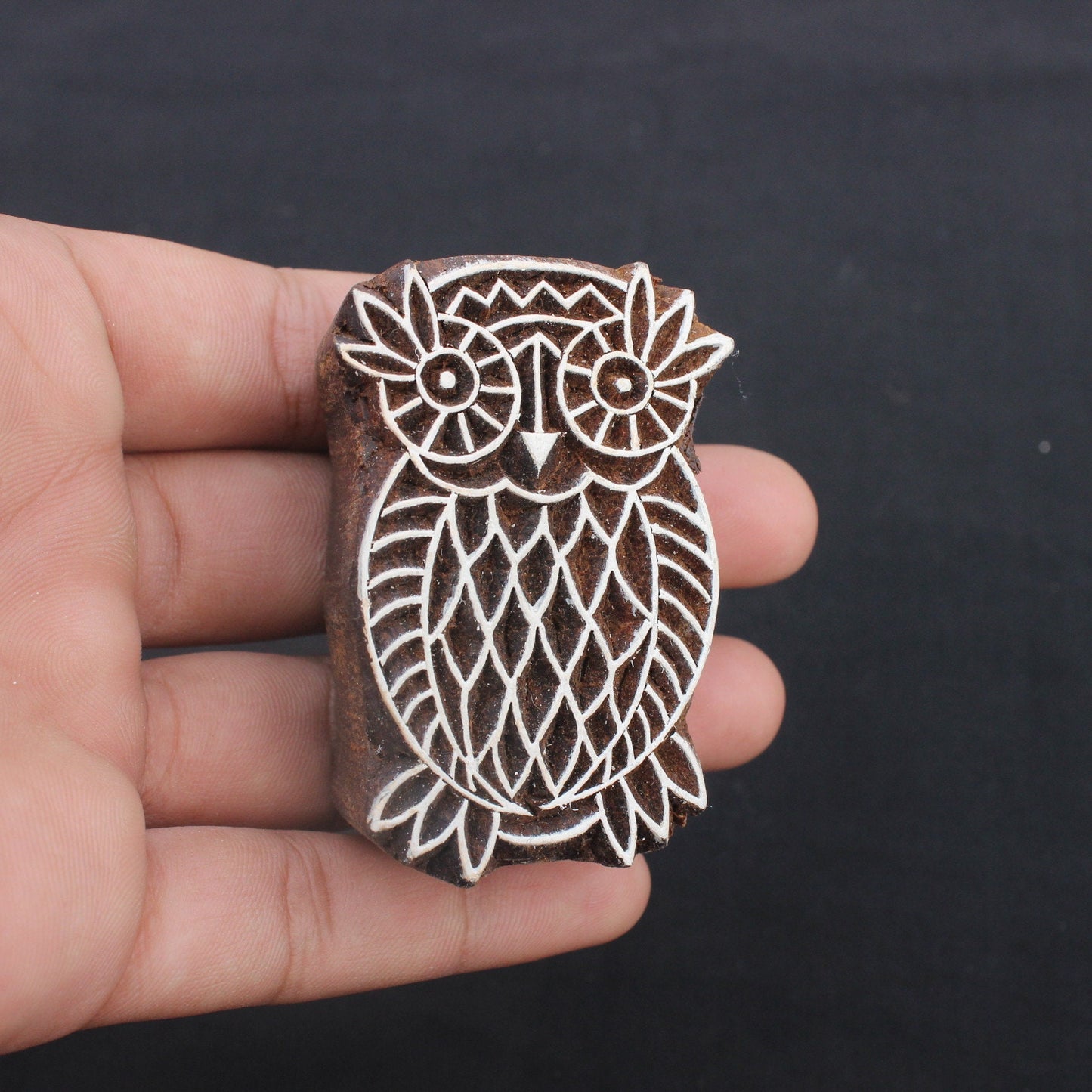 Owl Hand Carved Block Print Stamp Bird Block Print Stamp Textile Block Print Stamp Textile Block Printing Hippie Paper Stamp Soap Stamp