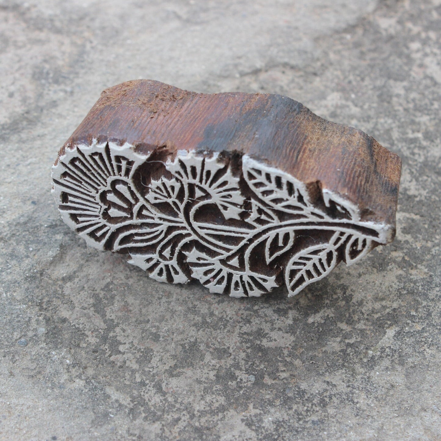 Floral Block Stamp Paisley Wooden Block Stamp Indian Fabric Stamp Flower Wood Block Stamp Indian Textile Block For Printing Fern Soap Stamp