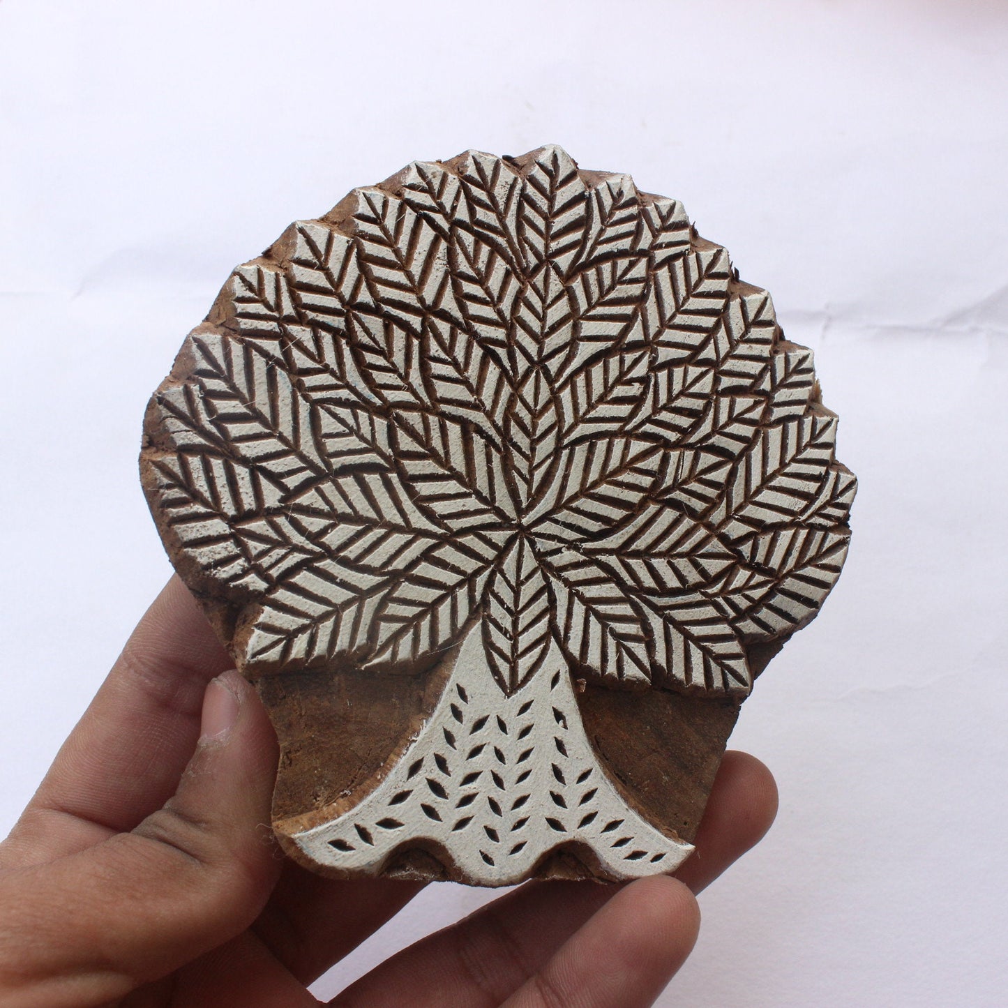 Tree Of Life Block Print Stamp Wood Block Stamp Carve Block Tree Fabric Stamp Hand Carved Wooden Block Stamp For Printing Petals Soap Stamp