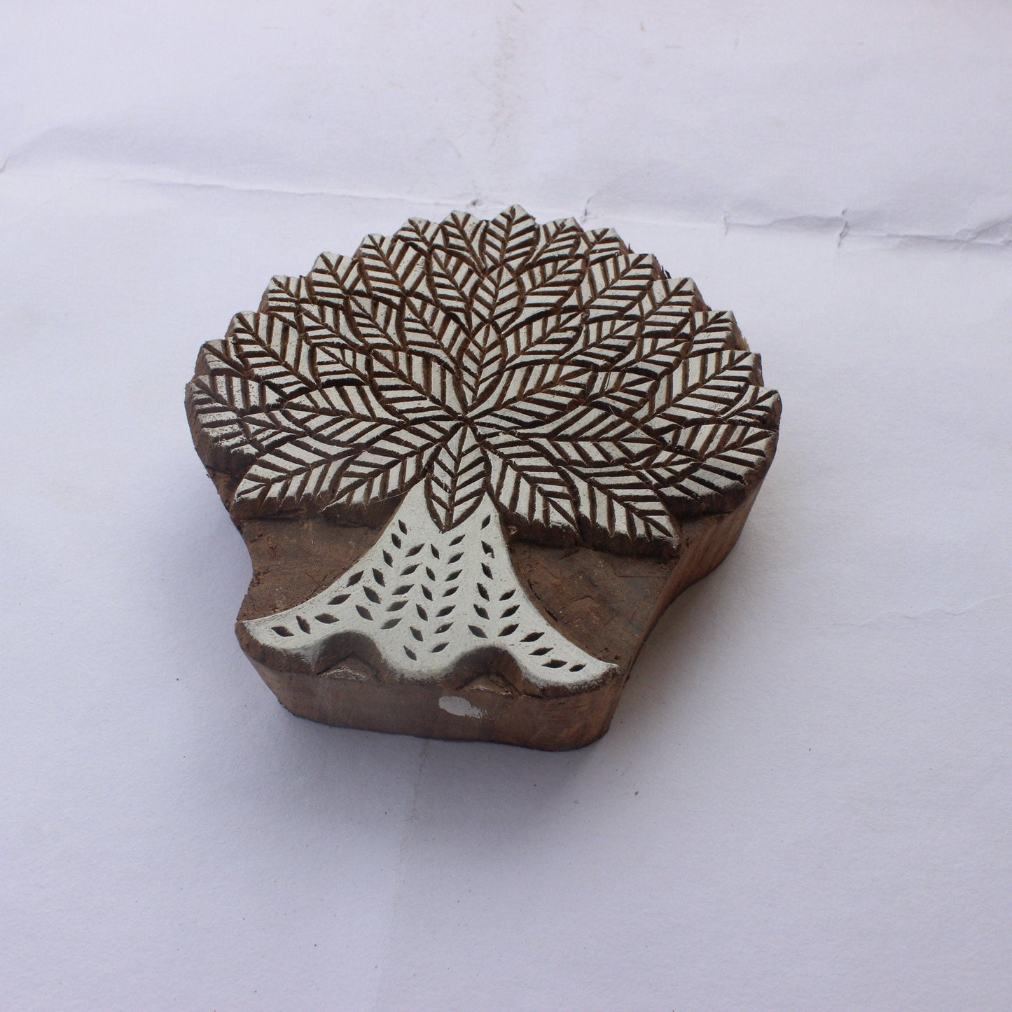 Tree Of Life Block Print Stamp Wood Block Stamp Carve Block Tree Fabric Stamp Hand Carved Wooden Block Stamp For Printing Petals Soap Stamp