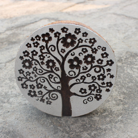 Tree Of Life Wood Block Print Stamp Hand Carved Stamp Tree Block Print Stamp Hand Carved Textile Block For Printing Floral Tree Soap Stamp