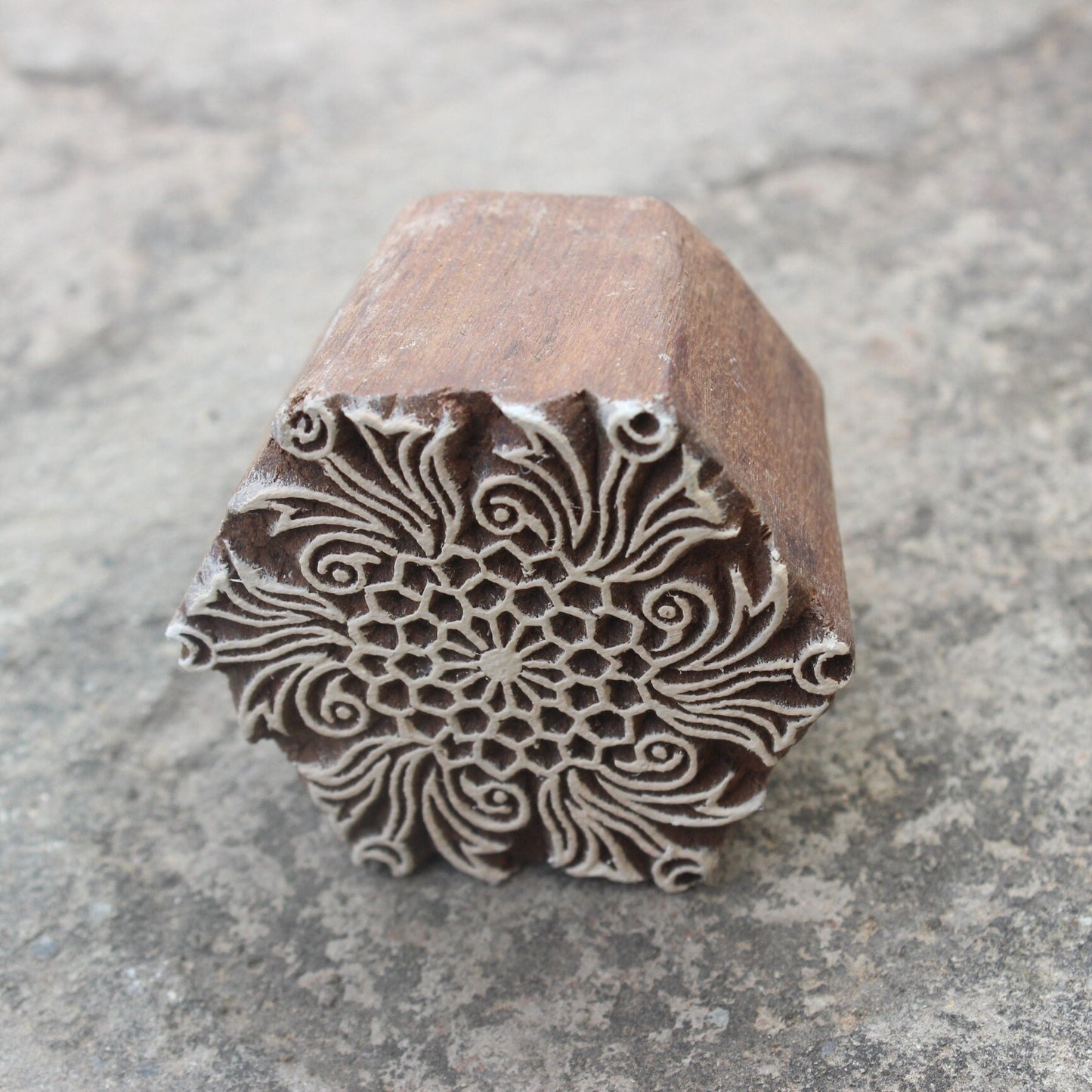 Mandala Block Print Stamp Indian Block Print Stamp Floral Stamp Indian Wooden Stamp For Printing Flower Soap Stamp Traditional Textile Block