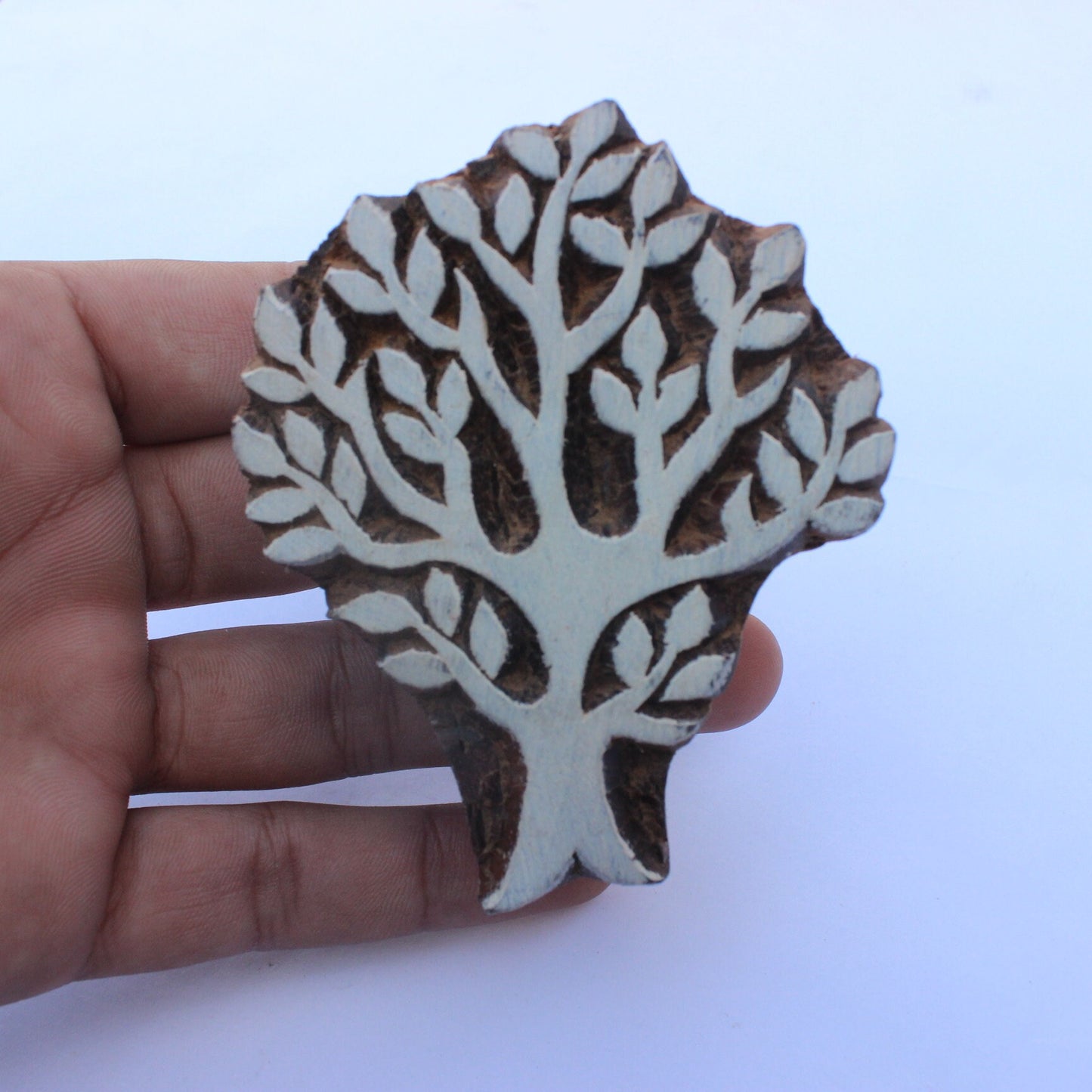Tree Fabric Block Print Stamp Hand Carved Stamp Indian Wooden Stamp Tree Of Life Wood Block Stamp For Printing Hand Carve Soap Making Stamp