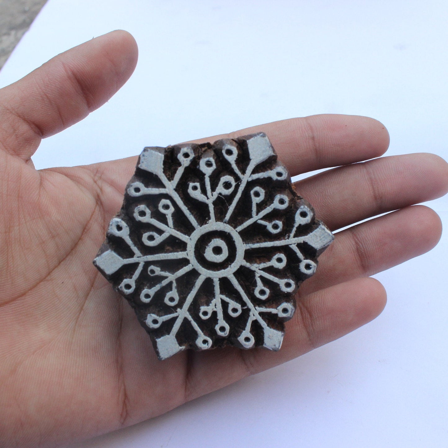 Handcrafted Snowflakes Textile Printing Blocks Unique Indian Wood Stamps Christmas Stamps Art And Collectibles Stamp Blocks