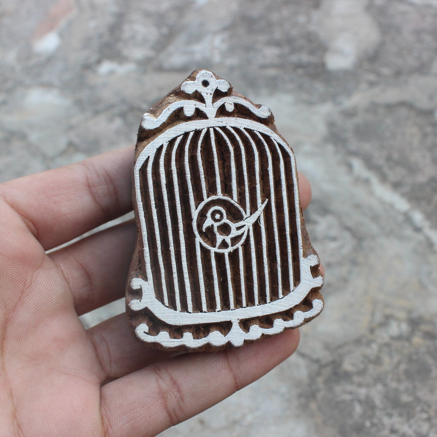 Bird Cage Block Print Stamp Cage Block Print Stamp Hand Carved Block Print Stamp Indian Textile Block For Printing Bird Soap Making Stamp