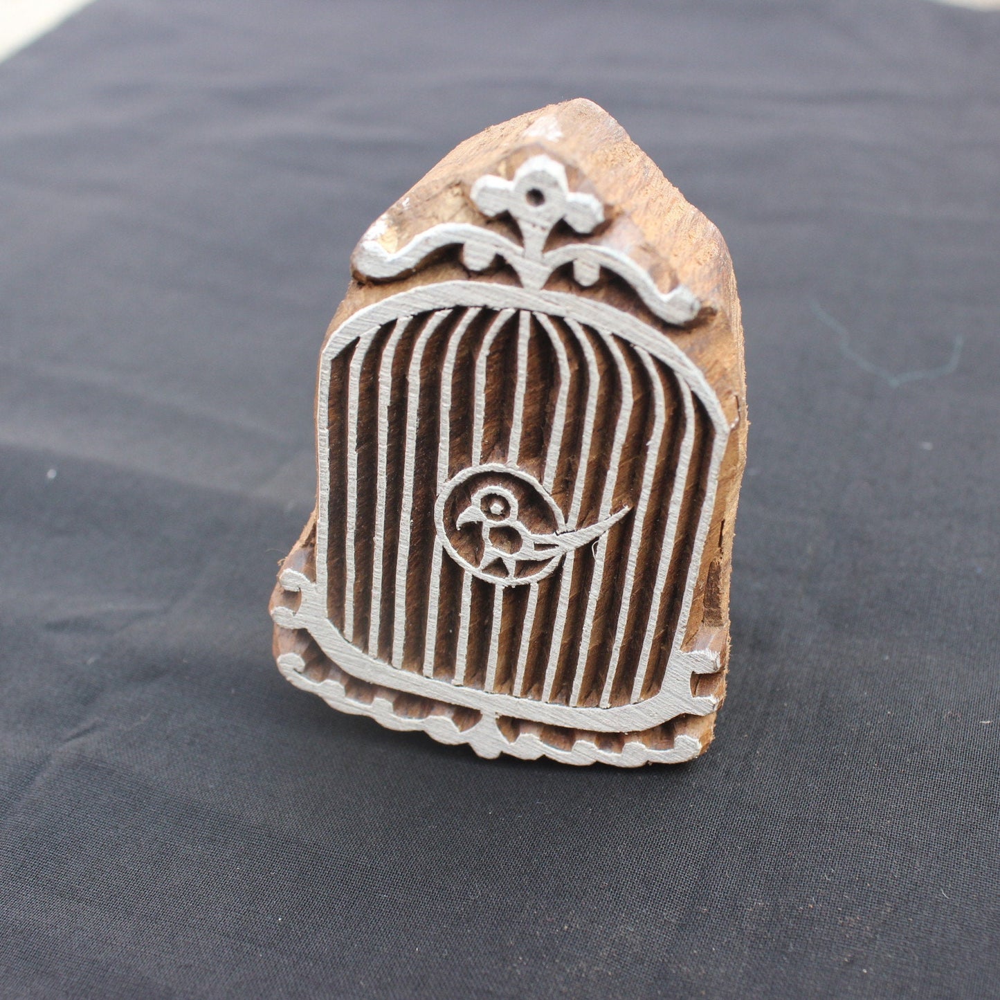 Bird Cage Block Print Stamp Cage Block Print Stamp Hand Carved Block Print Stamp Indian Textile Block For Printing Bird Soap Making Stamp