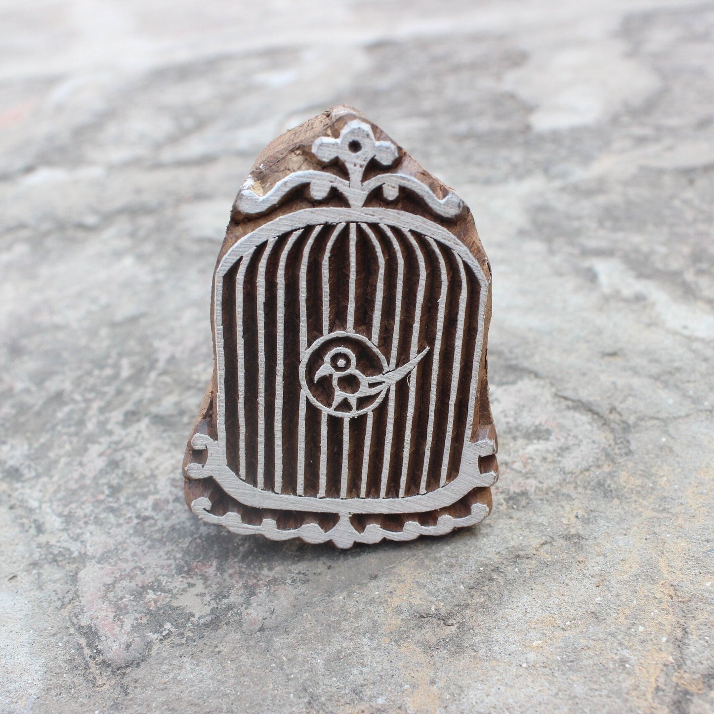 Bird Cage Block Print Stamp Cage Block Print Stamp Hand Carved Block Print Stamp Indian Textile Block For Printing Bird Soap Making Stamp