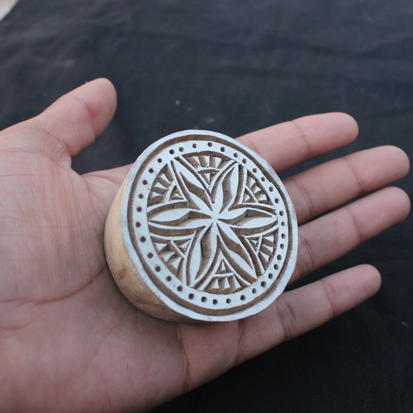 Mandala Circle Fabric Block Stamp Carve Fabric Block Stamp Indian Wooden Stamp For Printing Indian Soap Making Stamp Traditional Textile