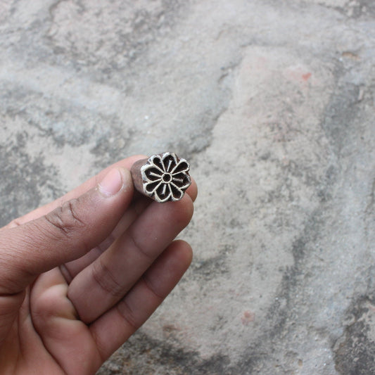 Flower Wood Block Print Stamp Floral Block Stamp Hand Carved Block Print Stamp Indian Textile Block For Printing Hand Carved Soap Stamp