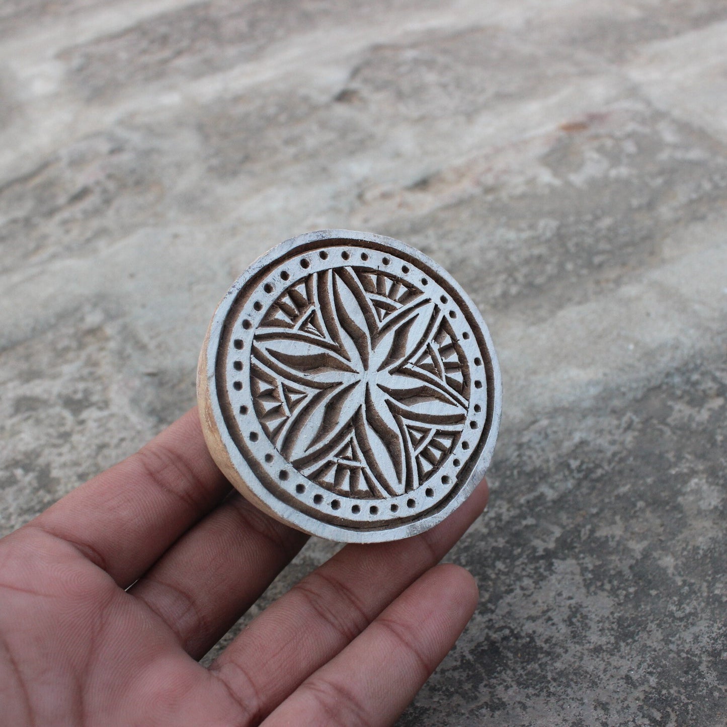 Mandala Circle Fabric Block Stamp Carve Fabric Block Stamp Indian Wooden Stamp For Printing Indian Soap Making Stamp Traditional Textile