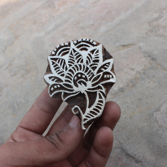 Lotus Block Print Stamp Floral Block Print Stamp Carve Block Print Stamp Carve Wooden Block Stamp For Printing Flower Soap Making Stamp