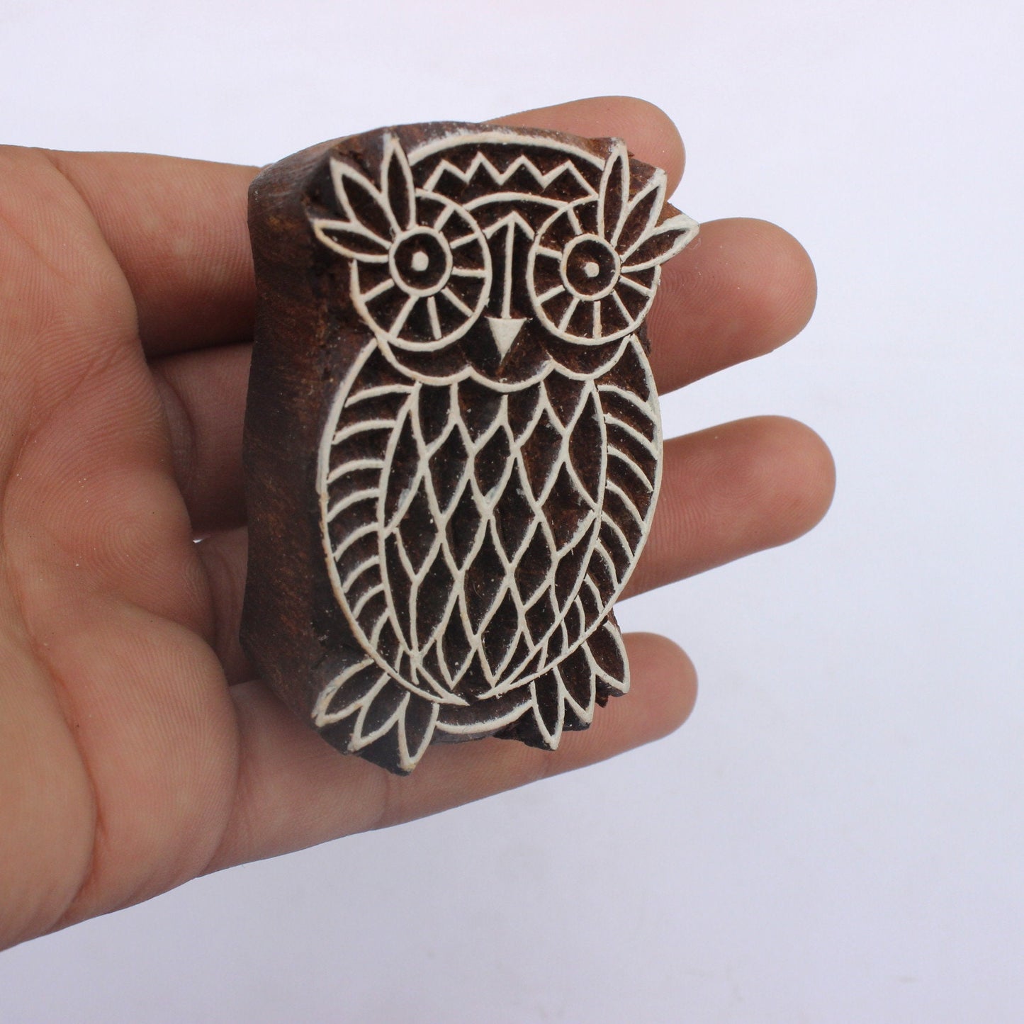 Owl Hand Carved Block Print Stamp Bird Block Print Stamp Textile Block Print Stamp Textile Block Printing Hippie Paper Stamp Soap Stamp