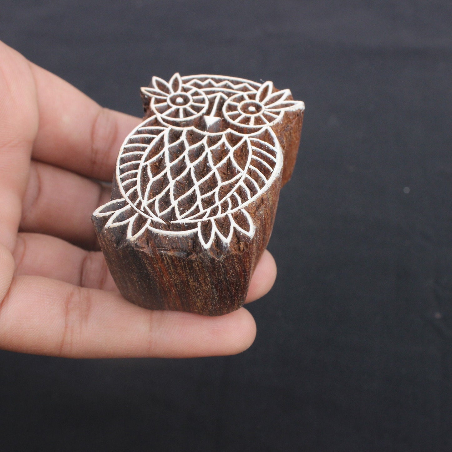 Owl Hand Carved Block Print Stamp Bird Block Print Stamp Textile Block Print Stamp Textile Block Printing Hippie Paper Stamp Soap Stamp