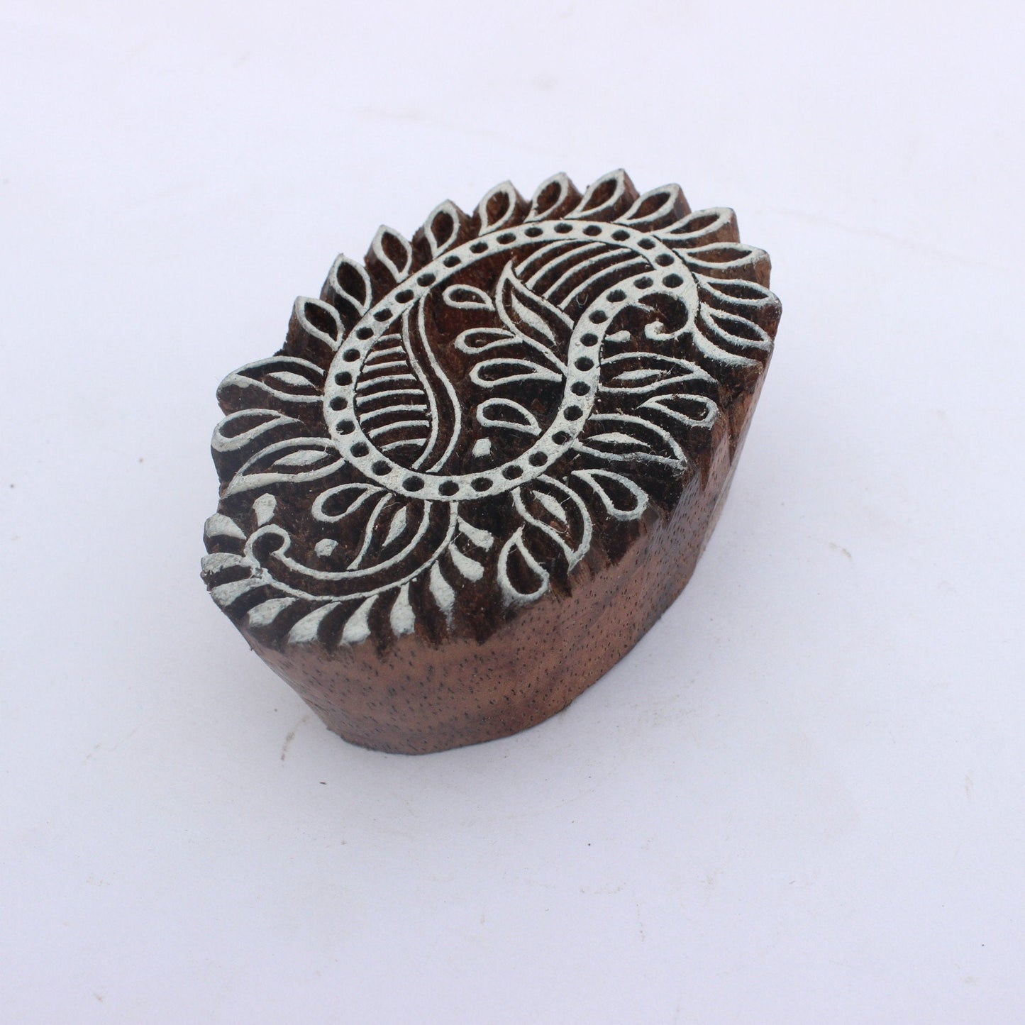 Paisley Stamp Carve Wooden Stamp Carve Block Soap Stamp Hand Carved Fabric Stamp Floral Fabric Stamp For Printing Traditional Textile Block