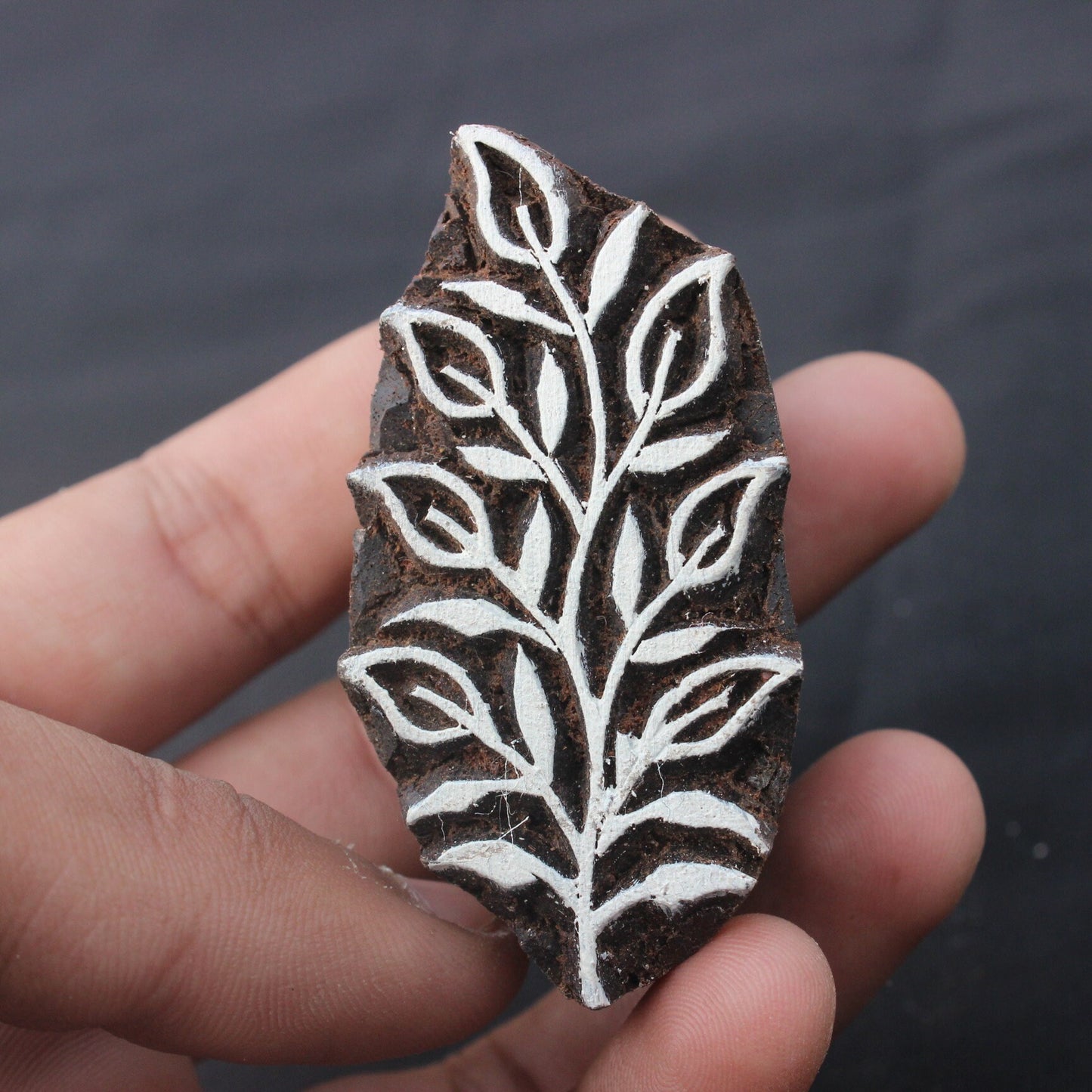 Floral Print Stamp Fern Print Stamp Traditional Wooden Block Indian Wood Block Stamp Carve Textile Block For Printing Branch Soap Stamp