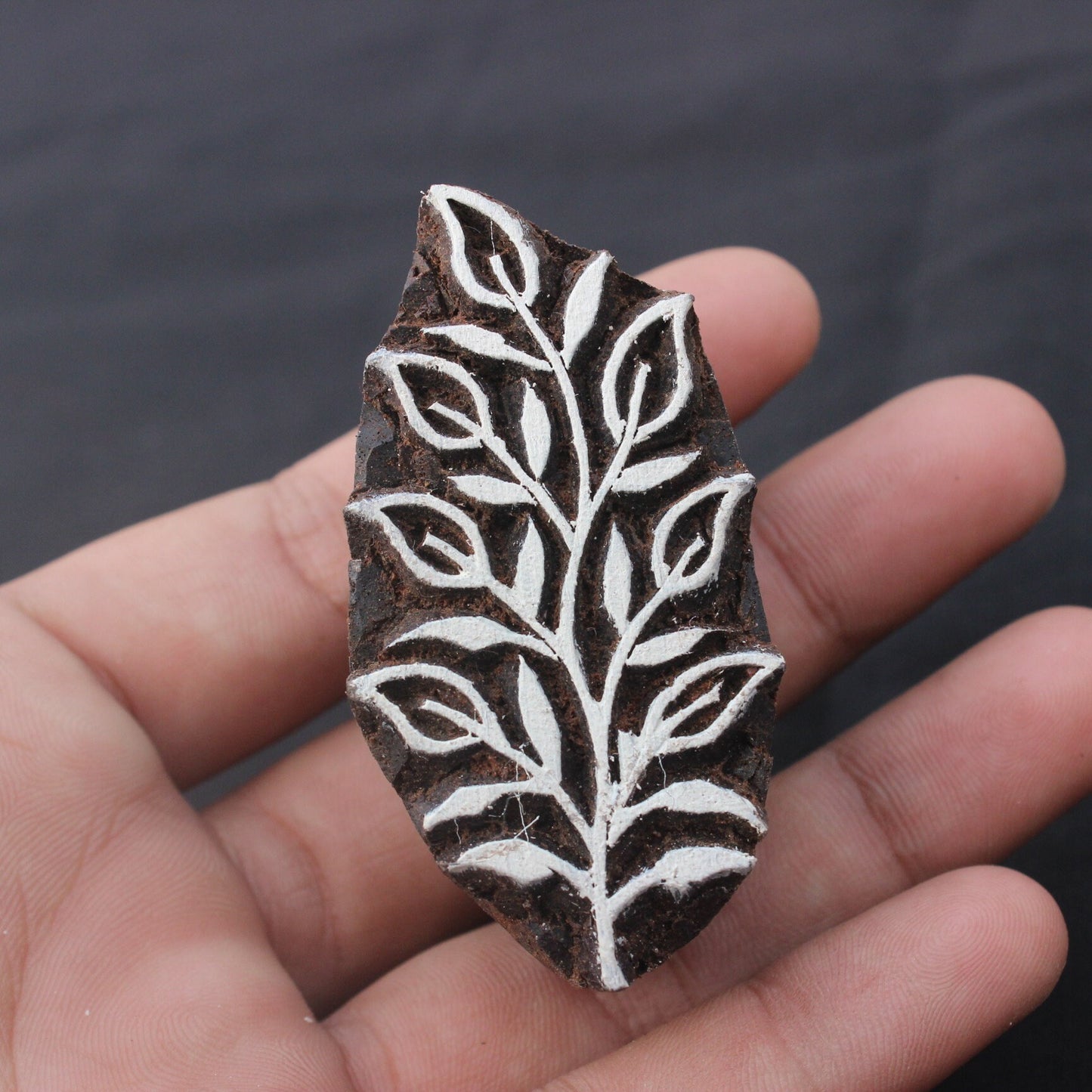 Floral Print Stamp Fern Print Stamp Traditional Wooden Block Indian Wood Block Stamp Carve Textile Block For Printing Branch Soap Stamp