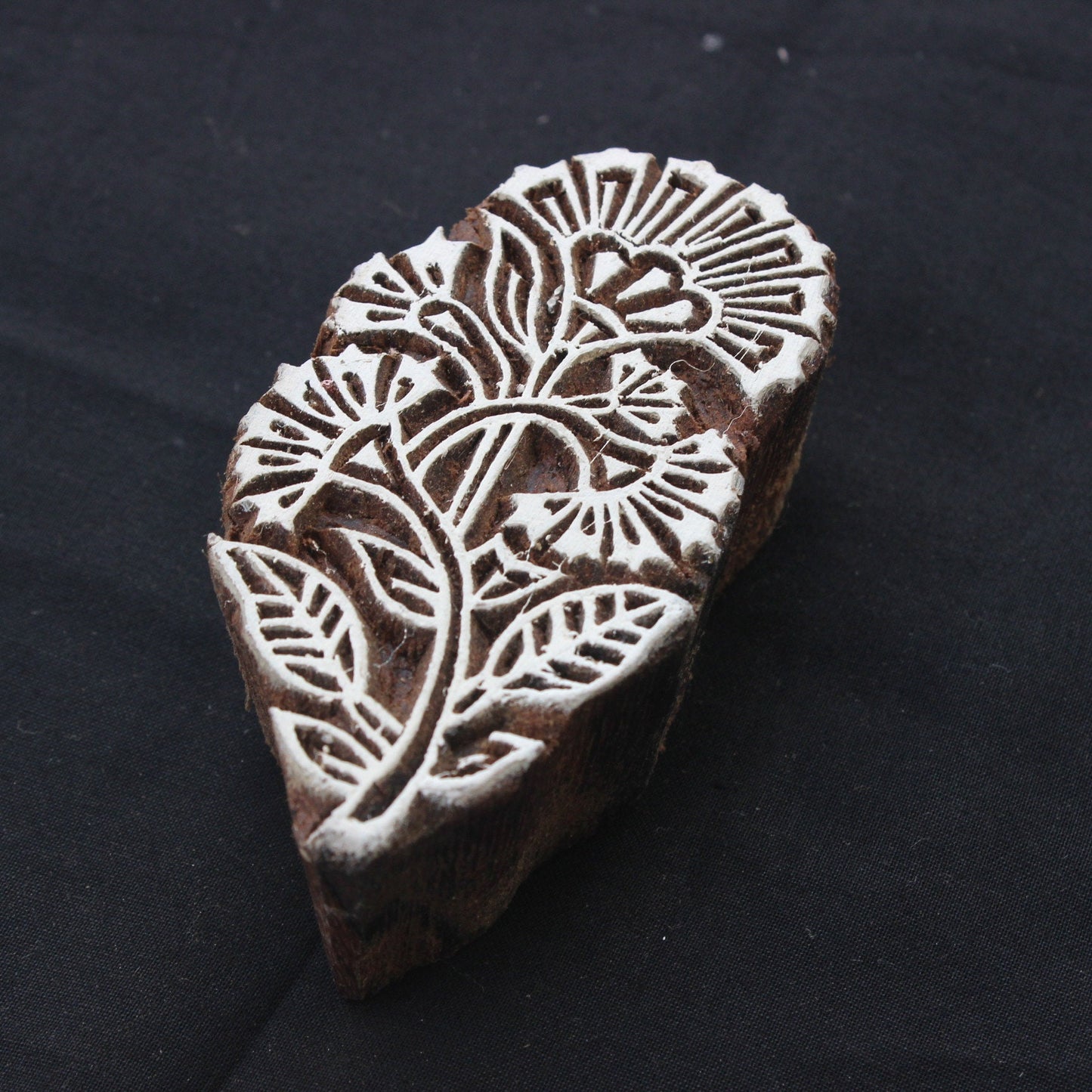 Floral Block Stamp Paisley Wooden Block Stamp Indian Fabric Stamp Flower Wood Block Stamp Indian Textile Block For Printing Fern Soap Stamp