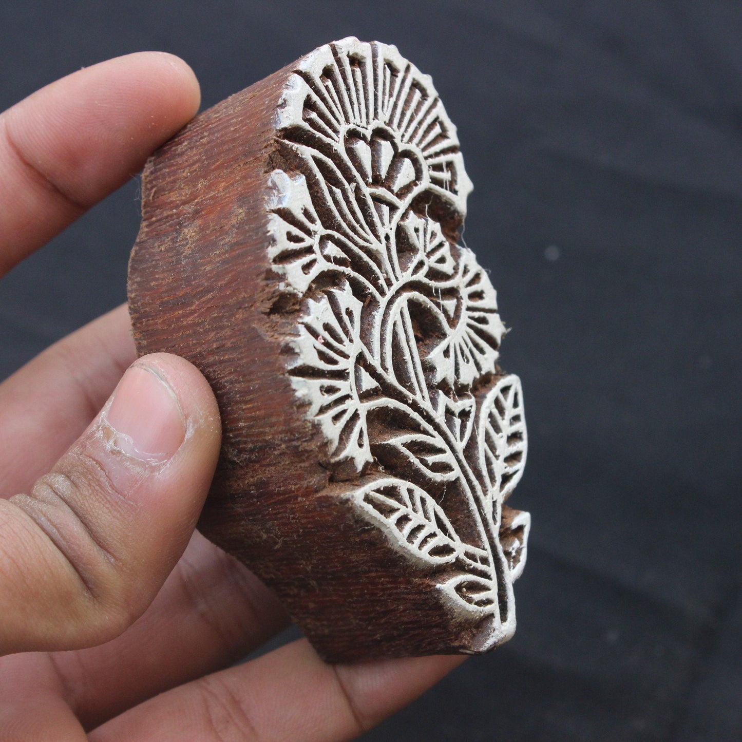 Floral Block Stamp Paisley Wooden Block Stamp Indian Fabric Stamp Flower Wood Block Stamp Indian Textile Block For Printing Fern Soap Stamp