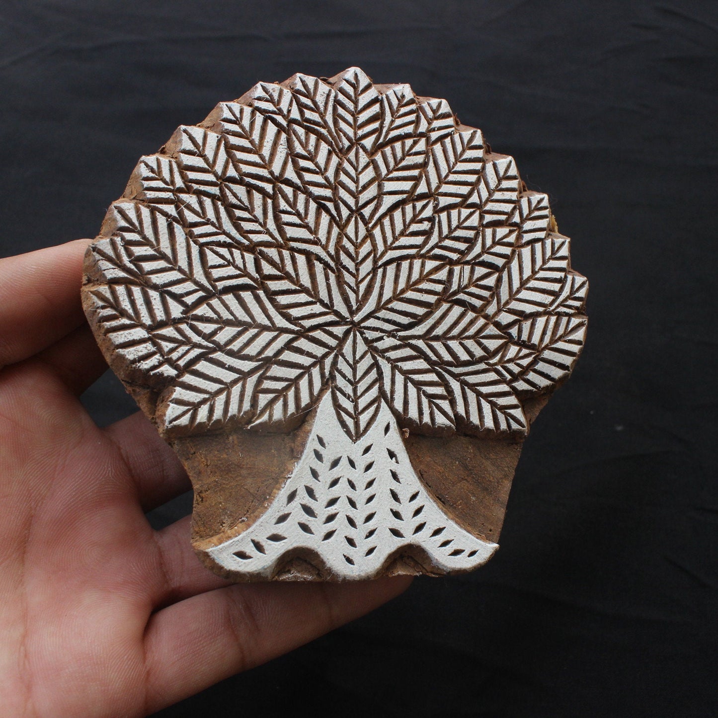 Tree Of Life Block Print Stamp Wood Block Stamp Carve Block Tree Fabric Stamp Hand Carved Wooden Block Stamp For Printing Petals Soap Stamp