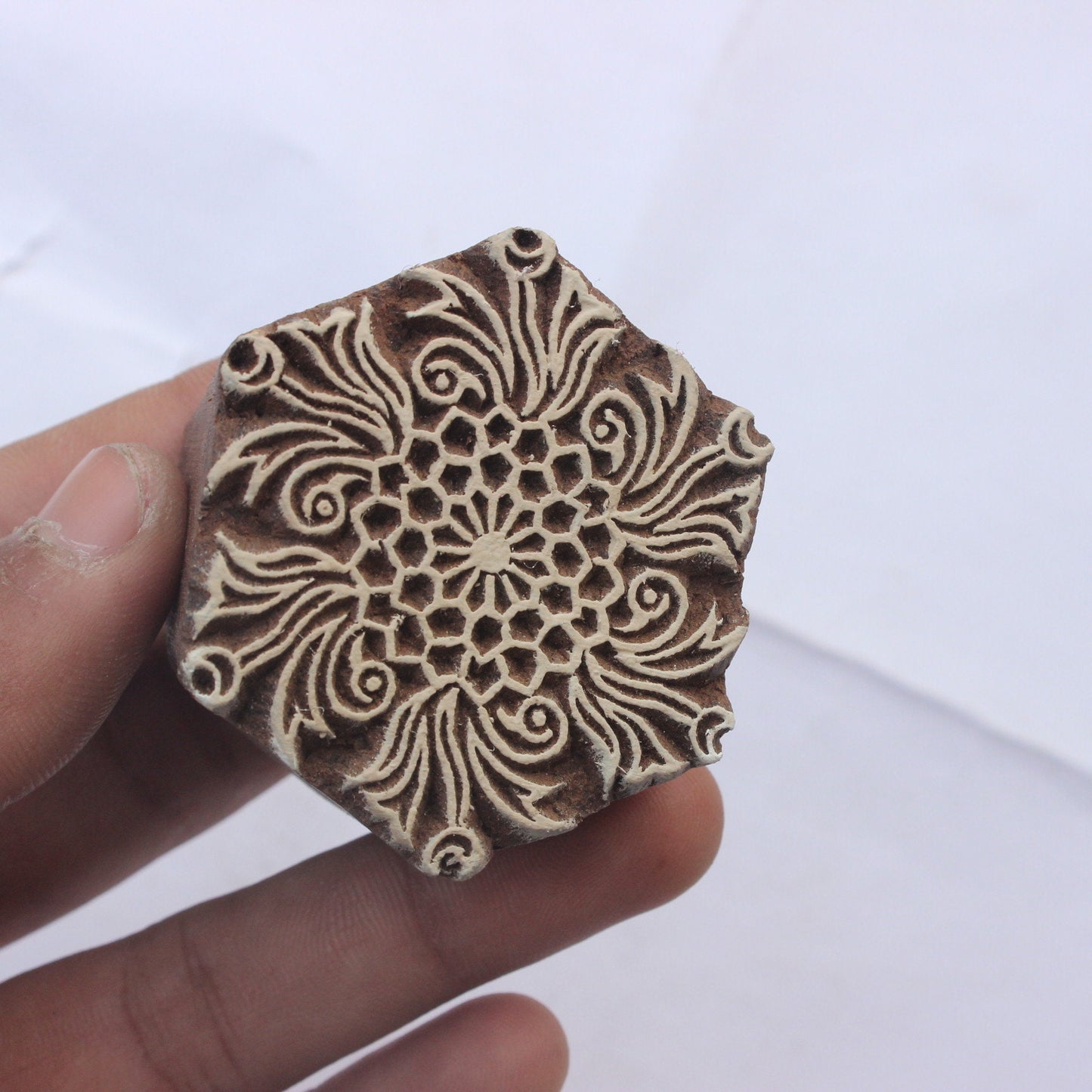 Mandala Block Print Stamp Indian Block Print Stamp Floral Stamp Indian Wooden Stamp For Printing Flower Soap Stamp Traditional Textile Block