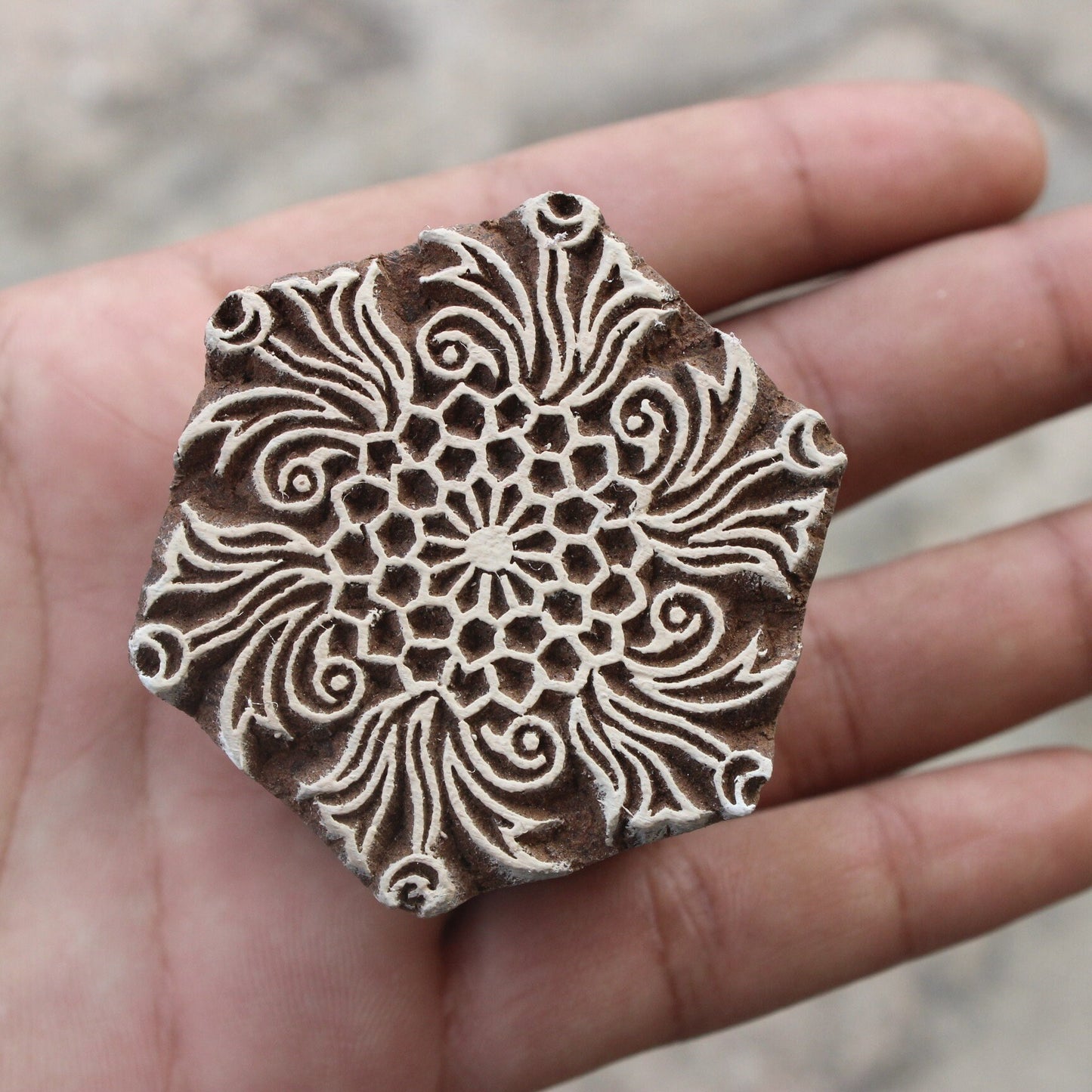 Mandala Block Print Stamp Indian Block Print Stamp Floral Stamp Indian Wooden Stamp For Printing Flower Soap Stamp Traditional Textile Block