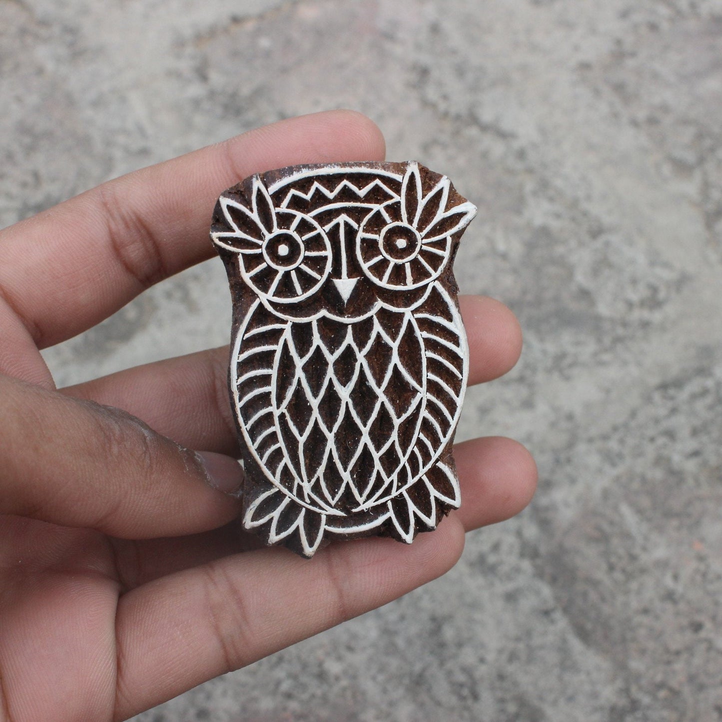 Owl Hand Carved Block Print Stamp Bird Block Print Stamp Textile Block Print Stamp Textile Block Printing Hippie Paper Stamp Soap Stamp