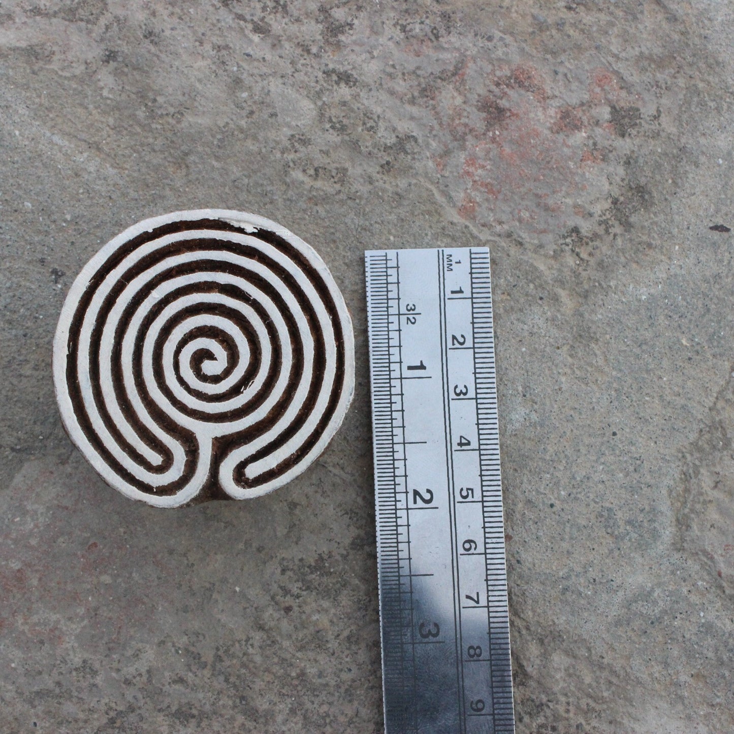 Celtic Fabric Wood Block Print Stamp Hand Carved Wooden Stamp Spiral Wood Block Stamp Carve Block Wood Stamp For Printing Circle Soap Stamp